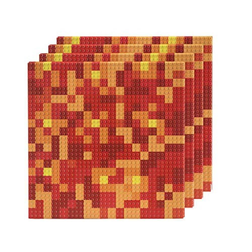 Placa de base 12x12 Lite para tijolos de construção (mosaico vermelho, pacote com 4)