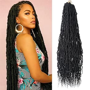 Faux Locs com ponta encaracolada, 6 pacotes, 72 fios