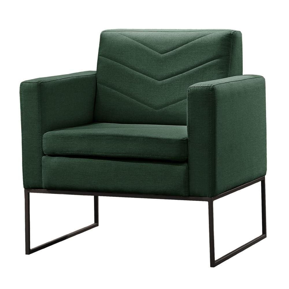 Poltrona Apolo Luxo Base Preta Castellar Móbile Veludo Verde Veludo Verde