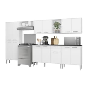 Cozinha Compacta Multimóveis Xangai Jazz Fg3157 Com Armário E Balcão Branca