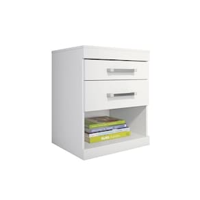 Mesa Cabeceira Havana C/2 Gavetas Branco - Santos Andirá