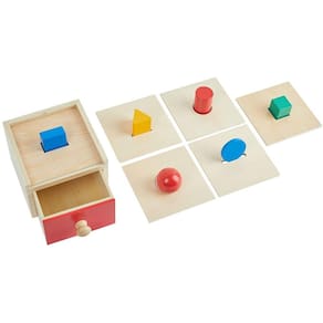 Caixa coletora montessoriana com 6 tábuas e gaveta - Brinquedo educativo para crianças