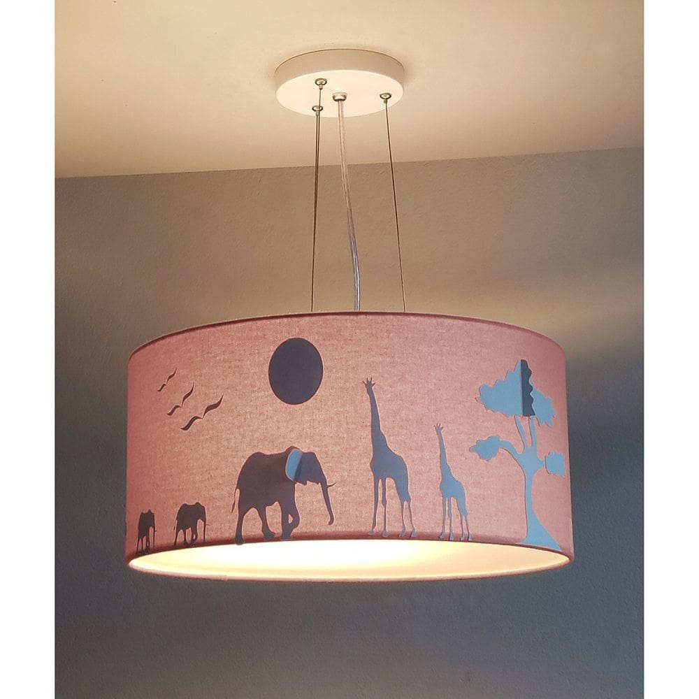 Pendente de Teto LED 30x15cm Savana 5833 Tom Luz Iluminação Rosa-bebê