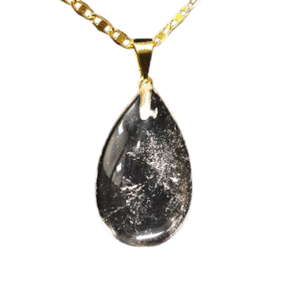 Colar Gota Cristal 27mm Pedra Natural Montagem Pino Dourado