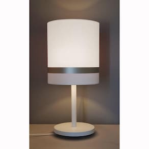 Abajur de Mesa 1 Foco 15w 5714 Faixa Dupla Tom Luz Iluminação Branco/Bronze