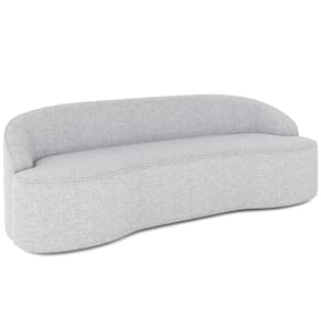Sofá 4 Lugares Curvo Sala De Estar Living Lótus D02 Linho Cinza 260 Cm D-315