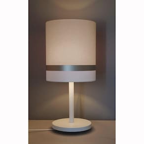 Abajur de Mesa 1 Foco 15w 5716 Faixa Dupla Tom Luz Iluminação Cáqui/Bronze/Branco