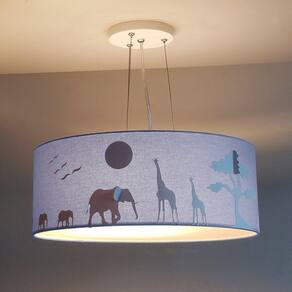 Pendente de Teto LED 50x15cm Savana 5854 Tom Luz Iluminação Azul-bebê
