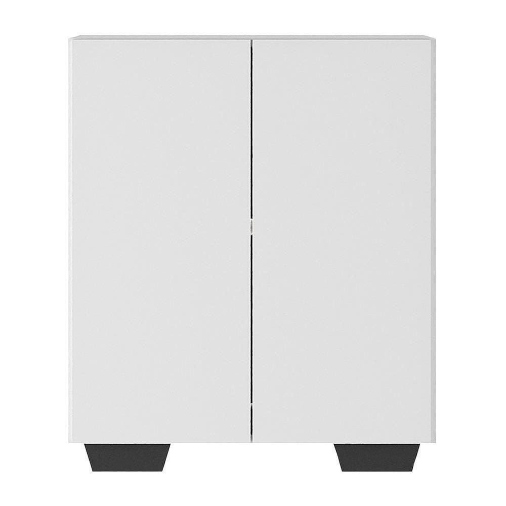 Armário Lavanderia Com 2 Portas Multimóveis Branco/preto