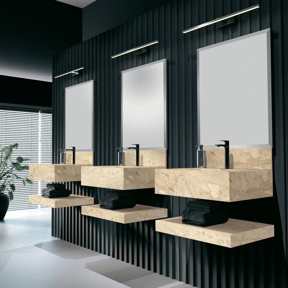 Prateleira em Porcelanato Para Banheiro 80cm Pró Blu Travertino