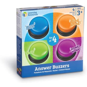 Answer Buzzers, conjunto de 4, colorido, game show, 9 cm, para maiores de 3 anos