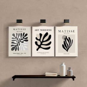 Kit 3 Quadros Arte Moderna Matisse 33x24cm - Abstrato