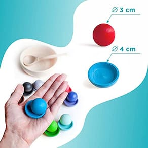 Jogo Wooden Sorter 12 Balls 30 mm Age 1+ Color Sorting and Counting Learning