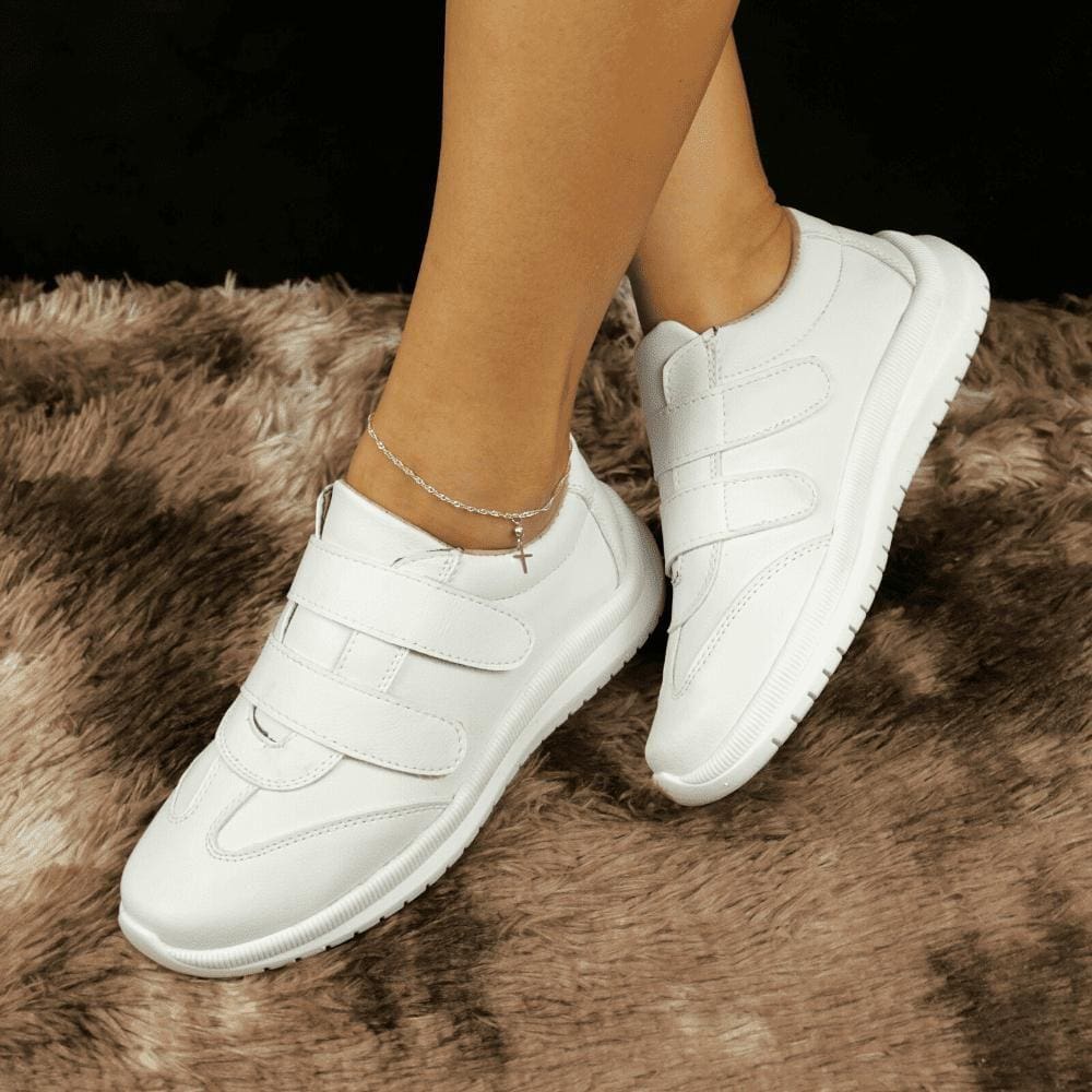 Tenis feminino branco fashion baixo