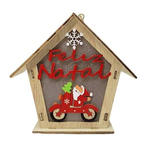 Enfeite de Natal Casa do Papai Noel com LED - NTA01103
