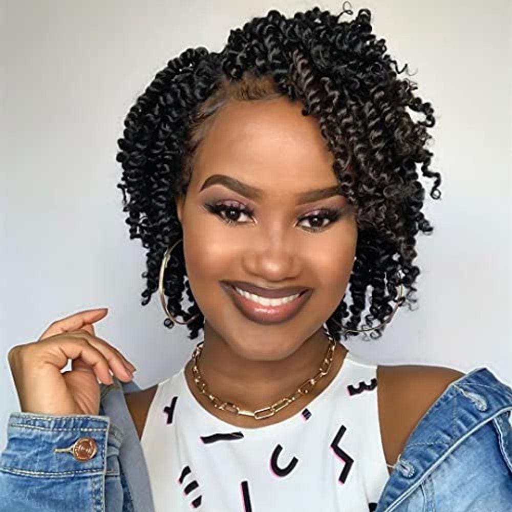 Cabelo de crochê BOHOBABE Passion Twist, 8 em 8 pacotes, 1B