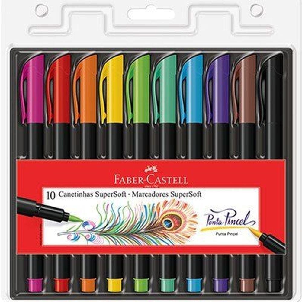 Caneta Brush Supersoft - Brush 10 Cores