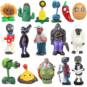 Conjunto de estatuetas PVZ Zombies, 16 peças, brinquedos de pelúcia em PVC, presentes