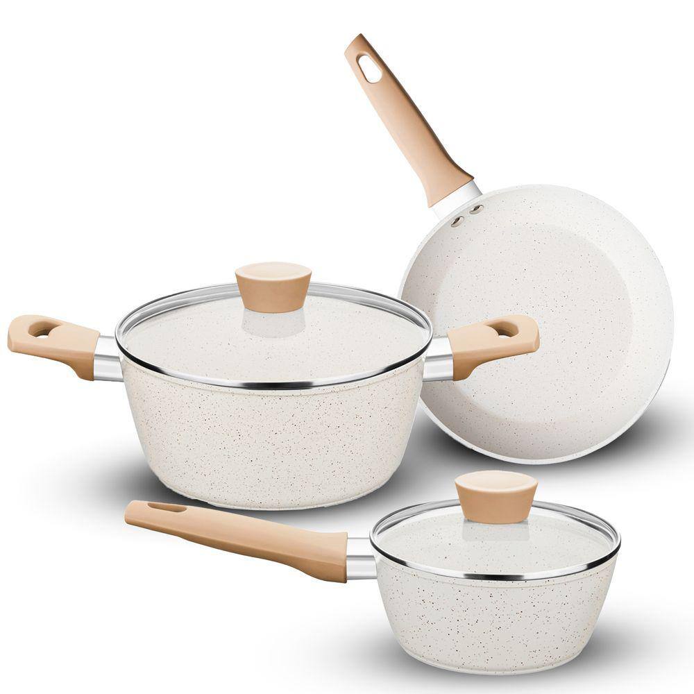 Jogo de Panelas Carmela Vanilla 3 Peças Ceramic-Flon 8480