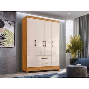 Guarda Roupa Paraty 4 Portas Freijo/Off White Moval