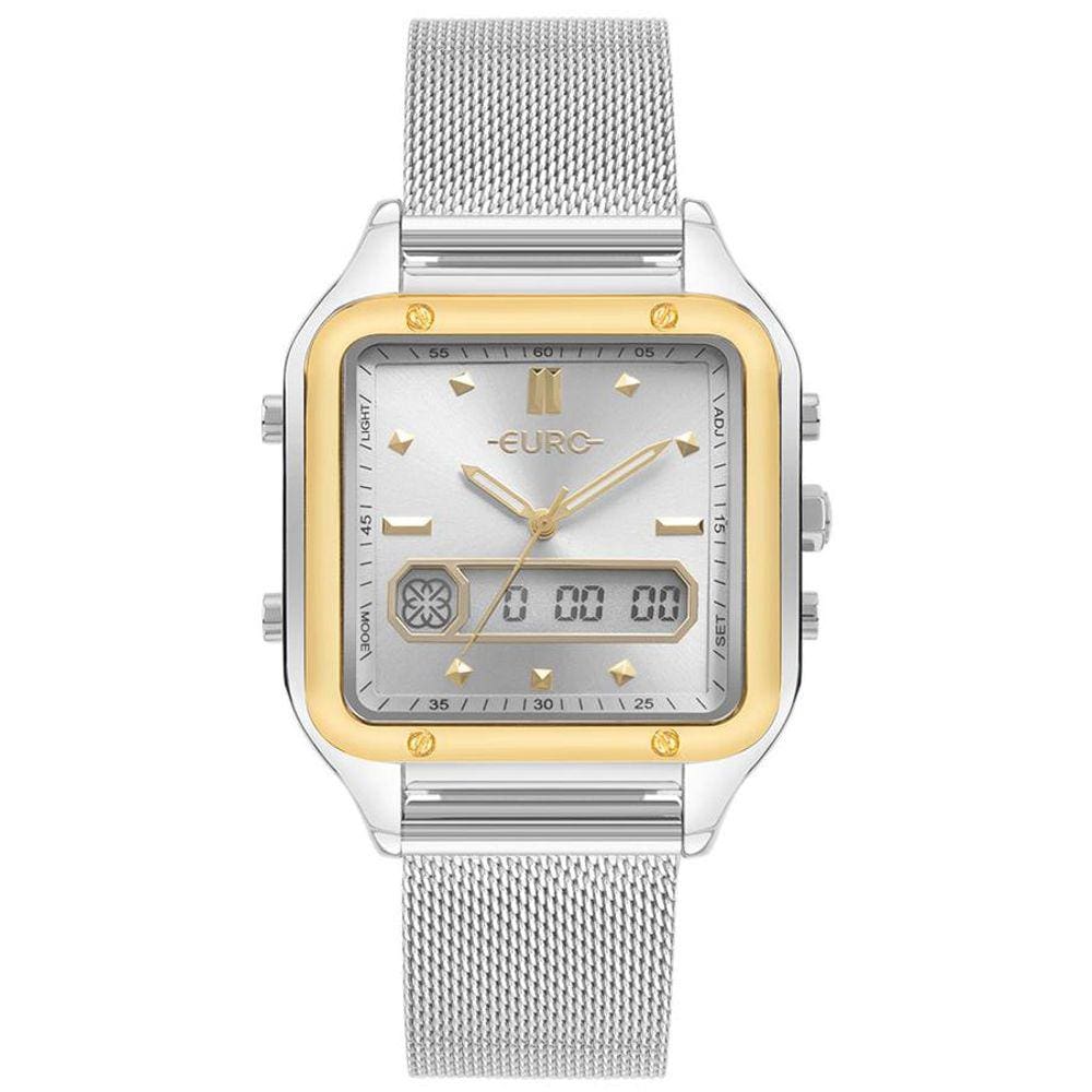 Relógio Euro Feminino Ref: Eubj3890aax/4k Anadigi Retangular Bicolor