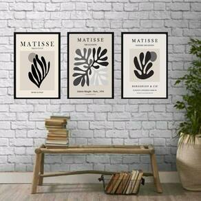 Quadros Dec. Arte Moderna Folhas Matisse 45x34cm - Madeira