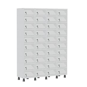 Armario Porta Objetos 40 Portas Cinza Com Fechadura Pandin