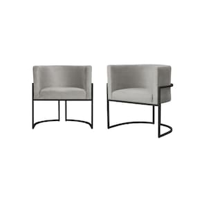 Kit 2 Poltronas Decorativa Luana Linho Bege Base Preta Ms Decor