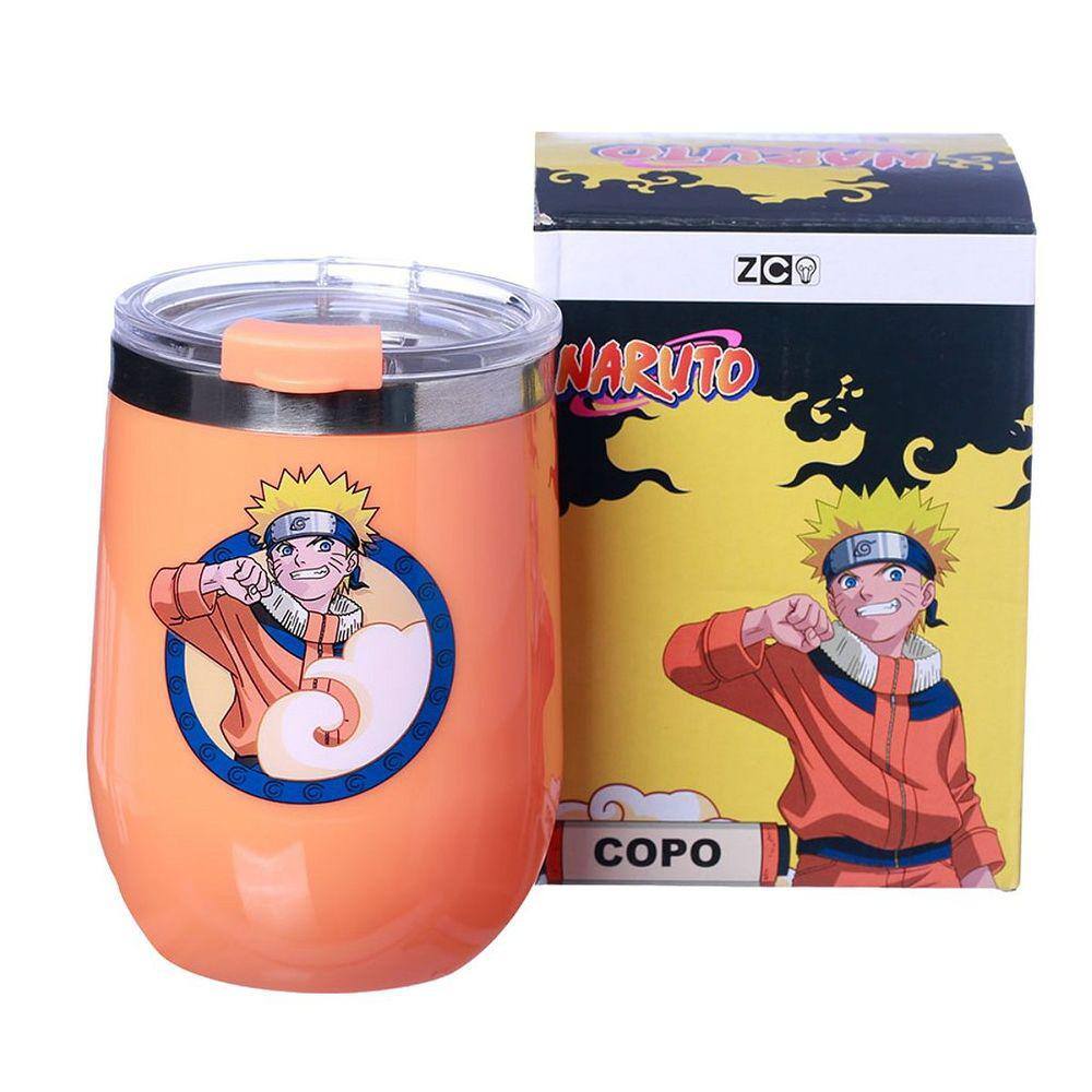 Garrafa Naruto Uzumaki Aldeia Da Folha Com Mosquetão Oficial