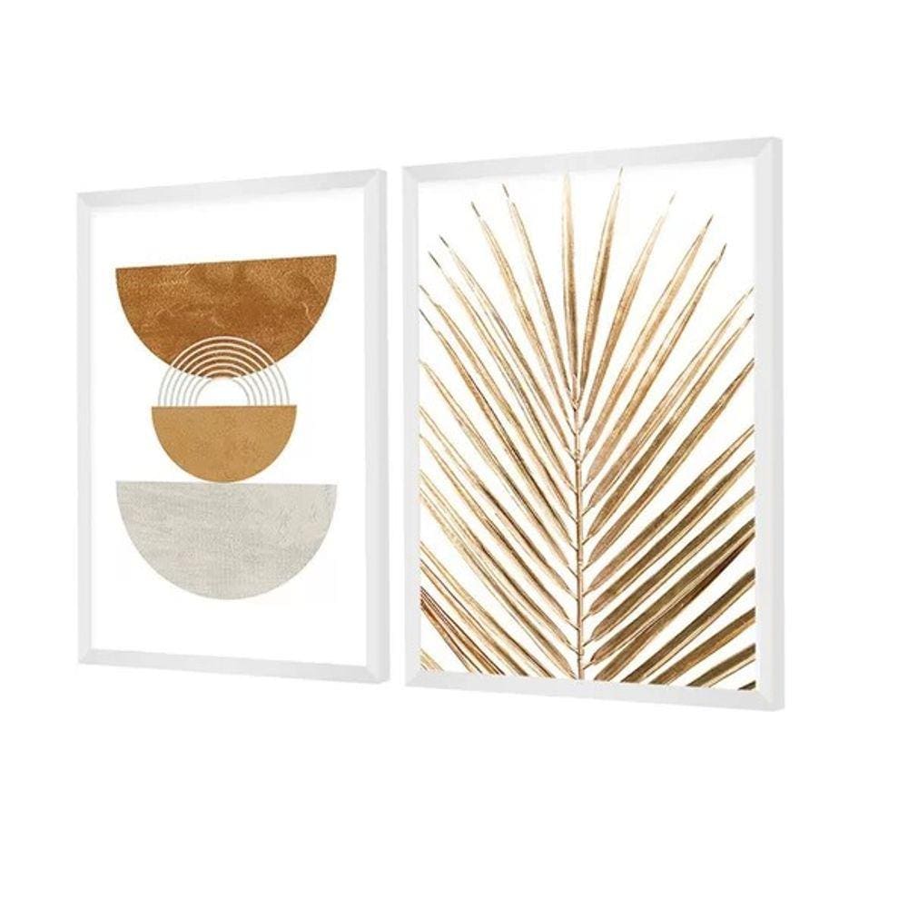Dupla de Quadros Decorativos Boho Minimalista Formas