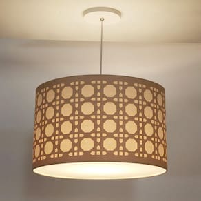 Luminaria de Teto Pendente Recorte Palha 40x25cm Bege
