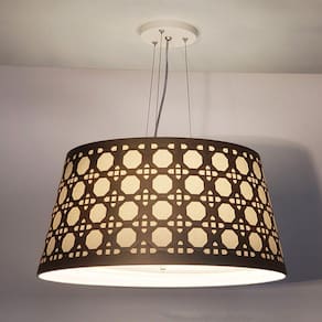 Luminaria de Teto Pendente Cone Recorte Palha 50x25cm Bronze