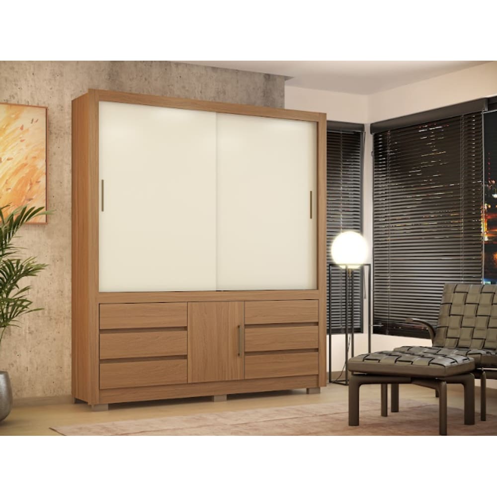 Guarda Roupa Casal 3P 6G Arbo Demóbile 36210 Amendola/Off White - LBMSHOP