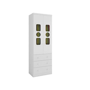 Guarda Roupa Bebê Moveis Peroba Tedy 02 portas 03 gav MDF