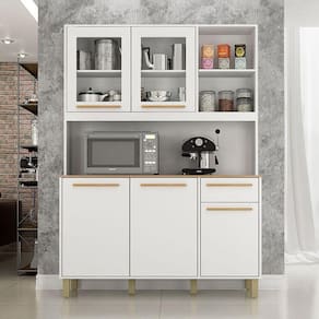 Armário de Cozinha Ambiente Rubi Branco Cinamomo - Valdemóveis