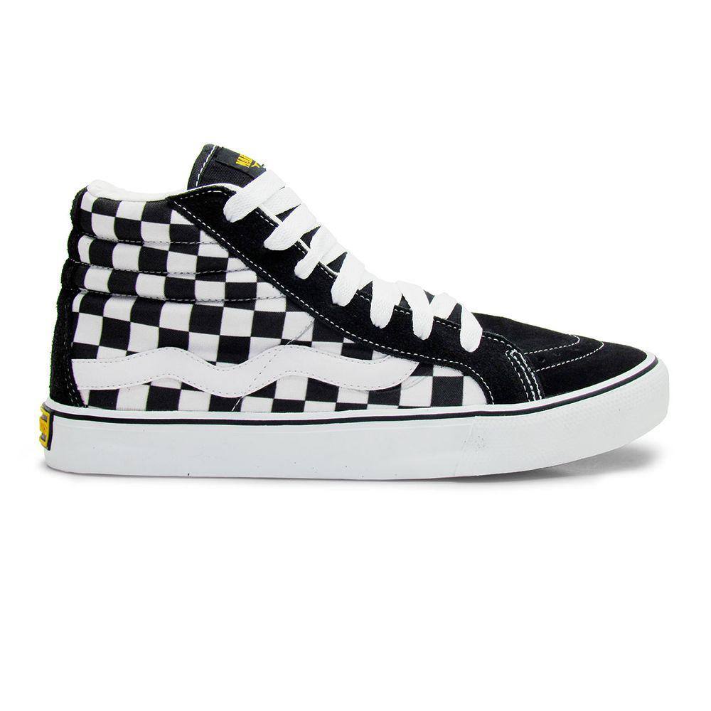 Tênis Cano Alto Mad Rats Skate Hi Top Preto Branco