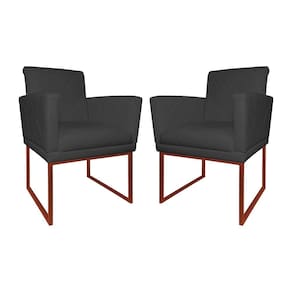 Kit 2 Poltronas Klara Sala Base Metálica Cobre Corano - Vallisa Decor