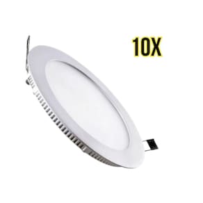 Kit C/10 Peças Painel Plafon Led Embutir Redondo 18w 6.4k Branco Frio Ourolux