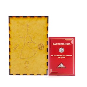 Kit Tarot Lenormand Cartomancia e Porta Tarô Caixa Madeira