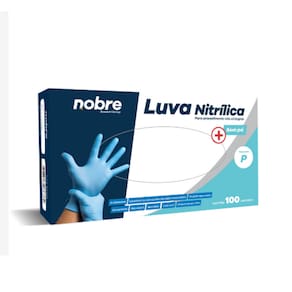 Luva Nitrilica sem pó caixa C/100 unidades P azul Nobre