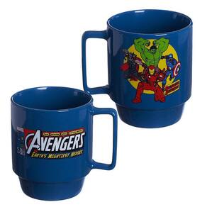 Caneca Vingadores Thor Hulk Homem De Ferro Capitão América Empilhável Porcelana 400ML Oficial Marvel