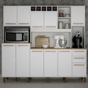 Armário de Cozinha Ambiente Petra Branco Cinamomo - Valdemóveis