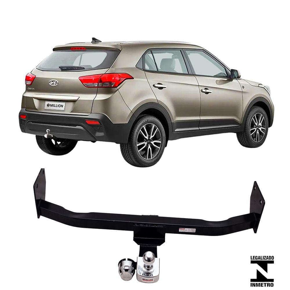 Engate Reboque Rabicho Fixo Hyundai Creta 2017 a 2022 600Kg