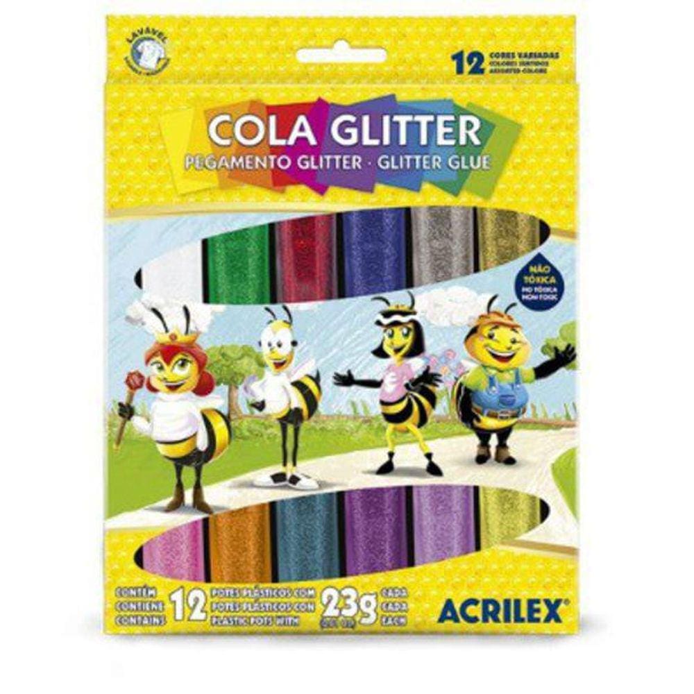 Cola Com Glitter Tubo 23G. 12 Cores