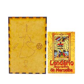 Kit Lendário Baralho de Marselha e Porta Tarô Caixa Madeira