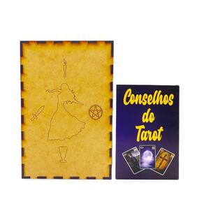 Kit Conselhos do tarô Lenormand e Porta Tarô Caixa Madeira