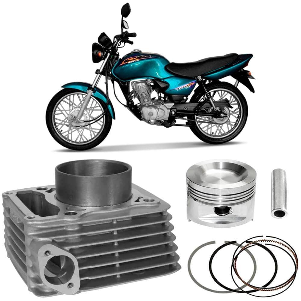 Kit Cilindro Fan 125 Ano 2005 Pistão Anéis Metal Leve K9170