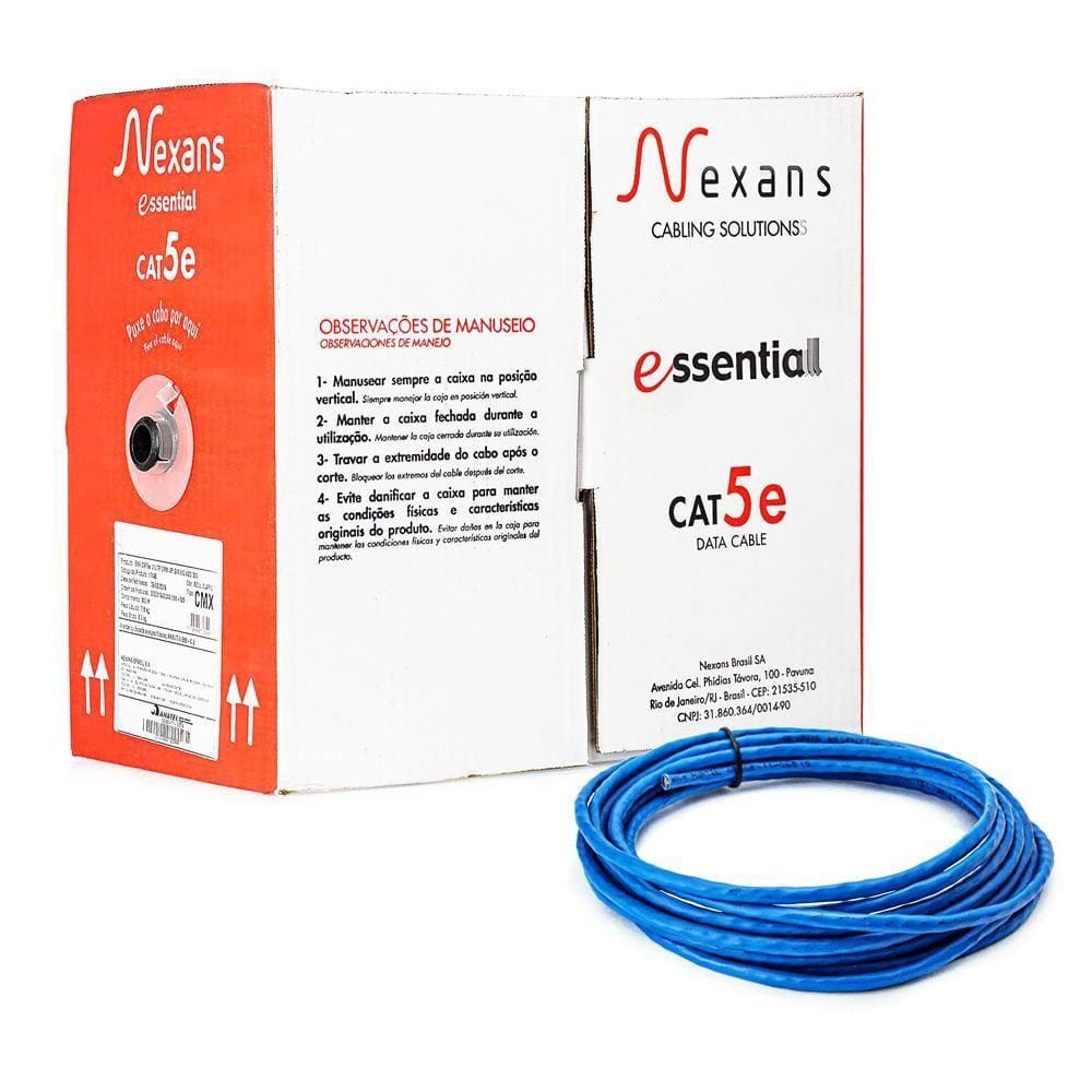 Cabo De Rede Nexans Cat5E Azul - 1 Metro