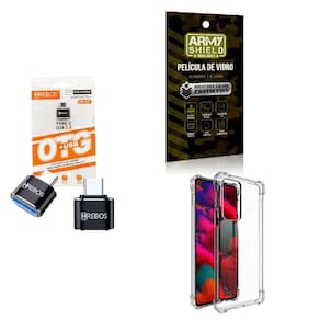 Kit Usb Para Tipo C + Capinha Motorola Edge20 + Película 3D