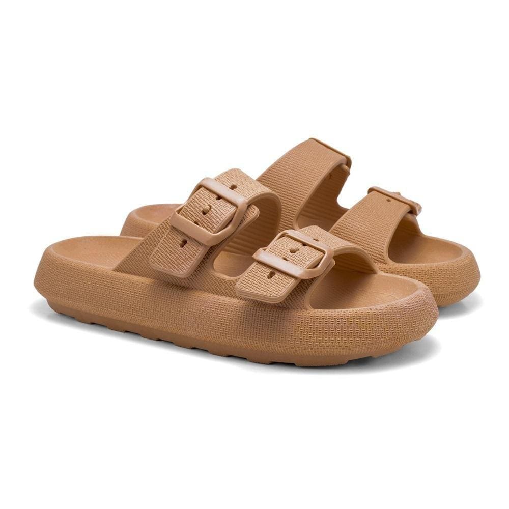 Chinelo Birken Nuvem Feminino Slide Tira Dupla Fivela Casual